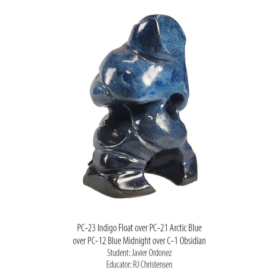 AMACO Celadon C-01 Obsidian Black High Fire Transparent Gloss Glaze Pint, 16 oz. (473 mL), 100% Mixable Mid-High Fire Cone 5-6 (C) Liquid Ceramic Pottery Glaze for Bisque