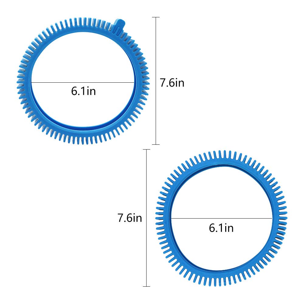 AMI PARTS 896584000-143 Blue Front Tires Kit with Super Hump& 896584000-082 Blue Standard Back Tire Replacement Part for Pool Cleaners(Pack of 2 Each)