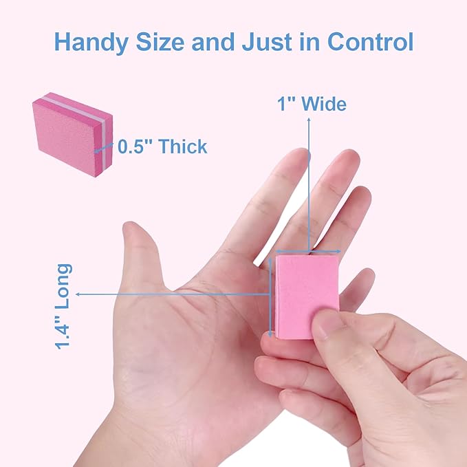 Nail Buffers (100 Pack), Mini Buffer Block Nail File for Acrylic Nails and Natural Nails, 100/180 Grit Nail Buffer Block Bulk Buffing Blocks for Nail Buff Professional Manicure File Blocks Mix Color