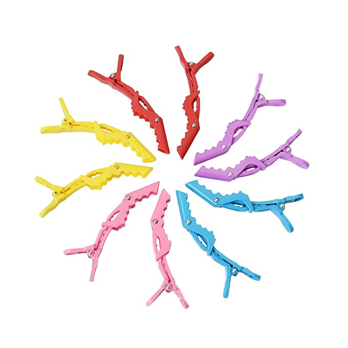 10 Pcs Alligator Hair Clips for Styling Sectioning Hair Clips for Women Wide Teeth Professional for Hair Salon Barber (Mixed Color)