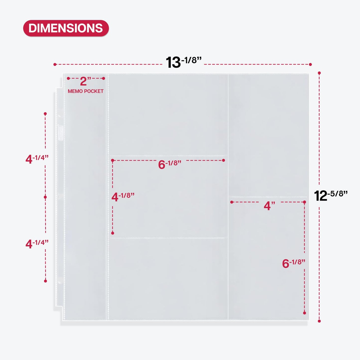 Dunwell Photo Album Refill Pages 12x12 (4x6 Mixed Layout), 25 Pack Holds 250 Pictures, Plastic 4 x 6 Photo Sleeves for 3-Ring Scrapbook Binder, Acid-Free Poly