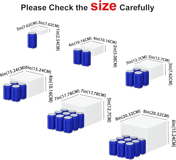 6 Pcs White Acrylic Boxes for Display as Buffet Risers and Stands, Food Risers for Party, Table, Stands, including 8", 7", 6", 5", 4", 3" (Small, 6Pcs, White)