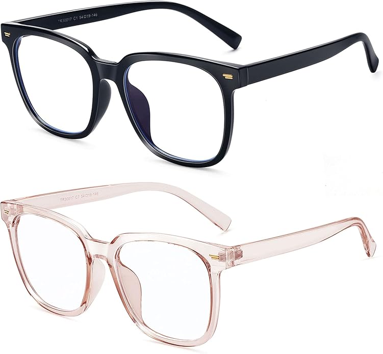 PANNER Oversized Square Blue Light Blocking Glasses for Women Men Anti Glare Reduce Eyestrain Computer Glasses