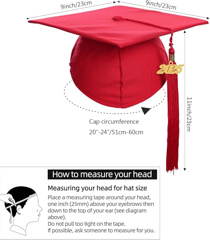 Newrara Graduation Unisex Matte Adult Graduation Cap with Tassel
