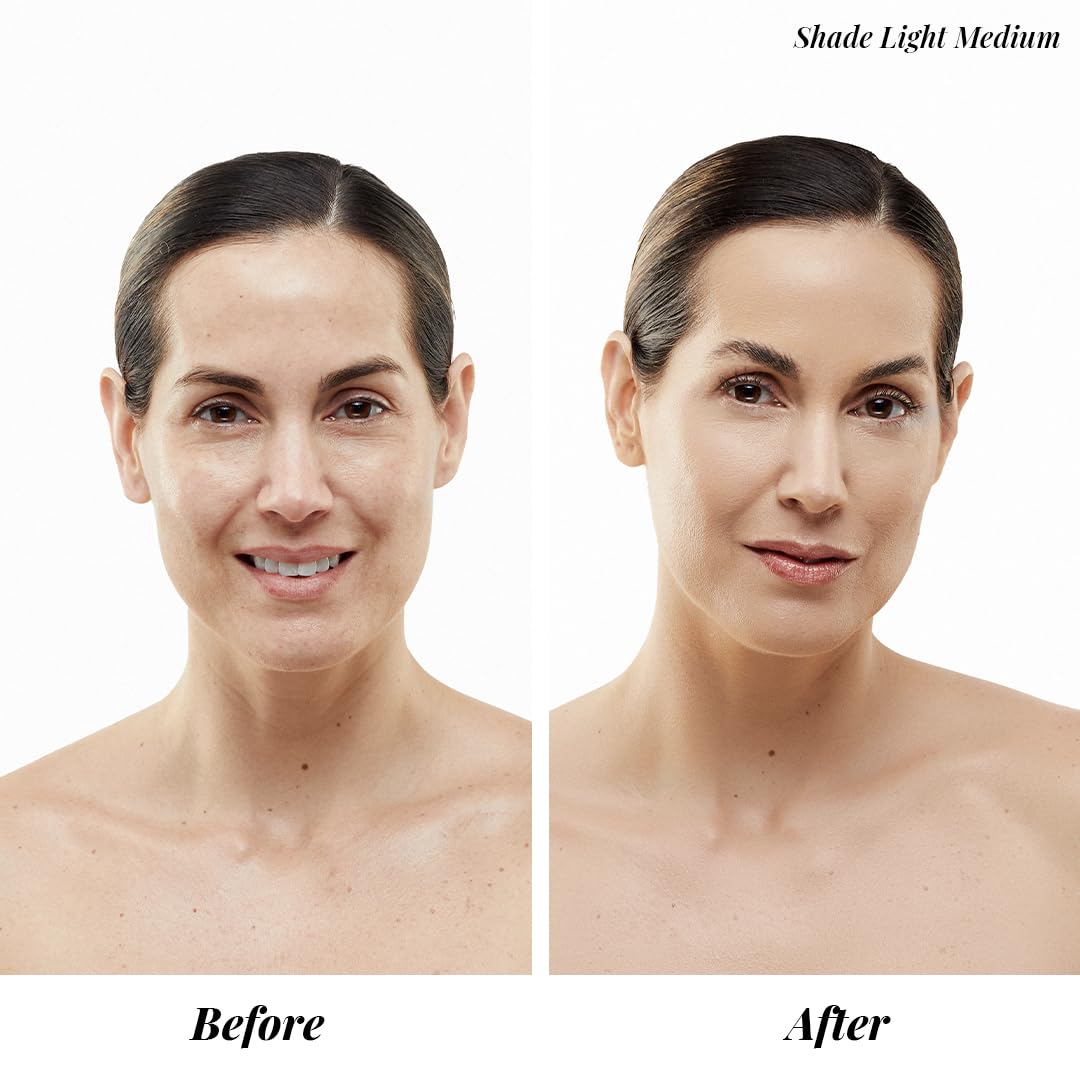 MagicMinerals AirBrush Foundation by Jerome Alexander – 2pc Set with Airbrush Foundation and Kabuki Brush - Spray Makeup with Anti-aging Ingredients for Smooth Radiant Skin - Dark