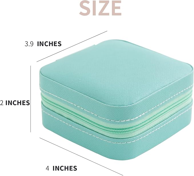 KElofoN Travel jewelry case Travel jewelry box Travel Jewelry Organizer Small Jewelry Organizer Box Gift for Girls Women with Mirror(Blue)