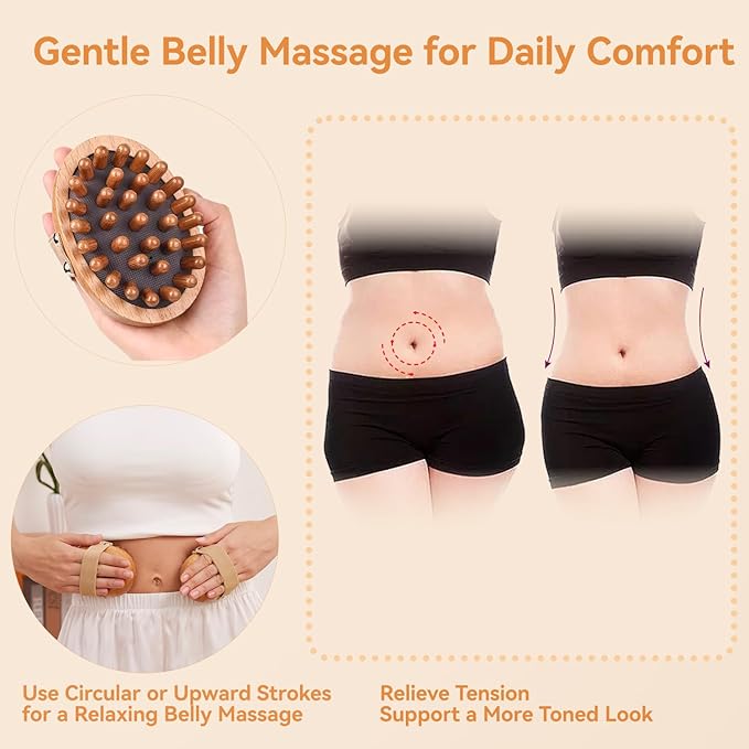 2PCS Meridian Massage Brush,Gua Sha Tool,Body Massage Brush,Wood Therapy Massage Tools, Meridian Brush for Belly,Body Sculpting Tools,Guasha Brush, Wooden Massage Tools,按摩梳, 经络刷