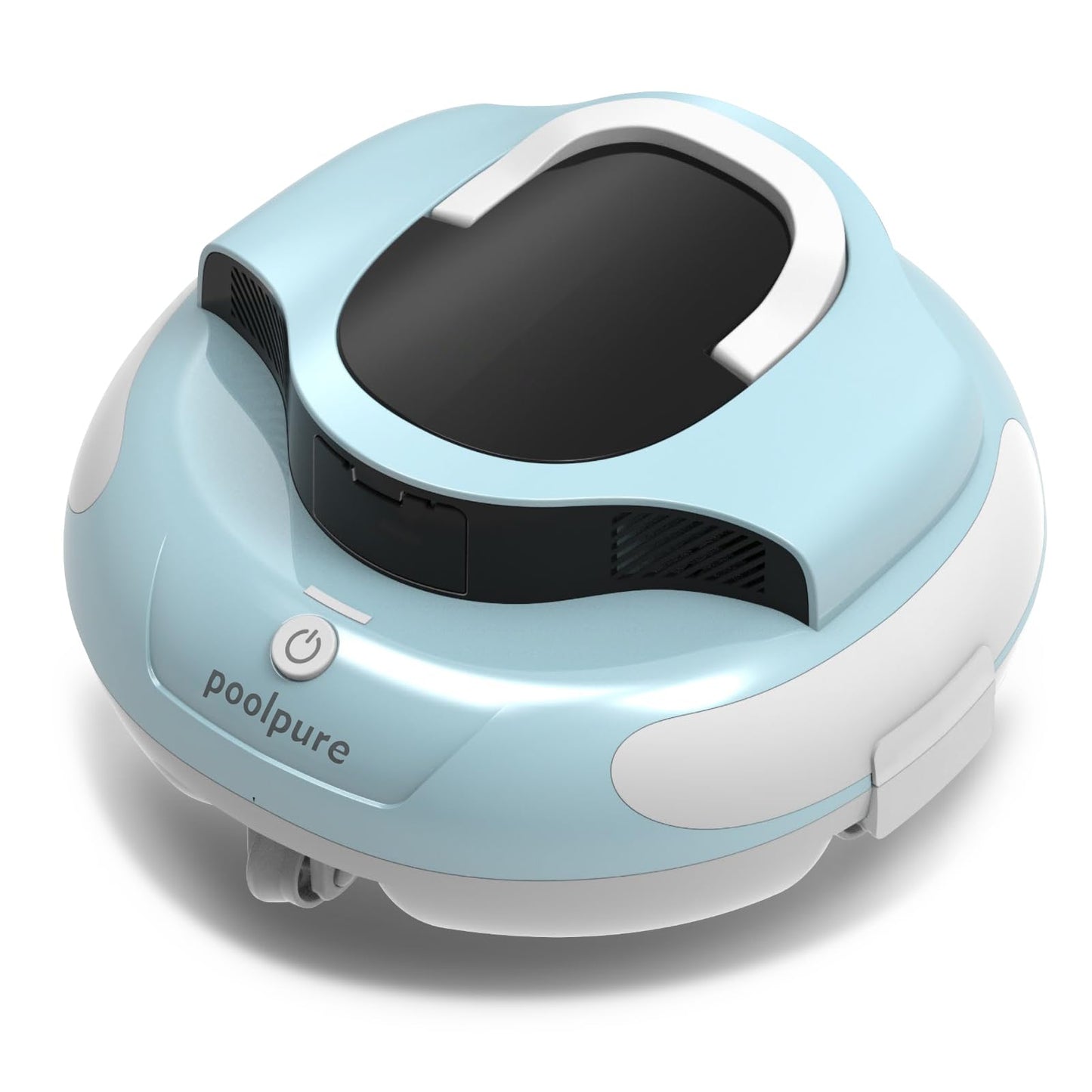 POOLPURE Cordless Robotic Pool Cleaner - Dual 30W Motors, 100Min Runtime, for Above & In-Ground Pools Up to 1000 Sq.Ft, Auto-Parking, Advanced Waterproof Technology (Blue)