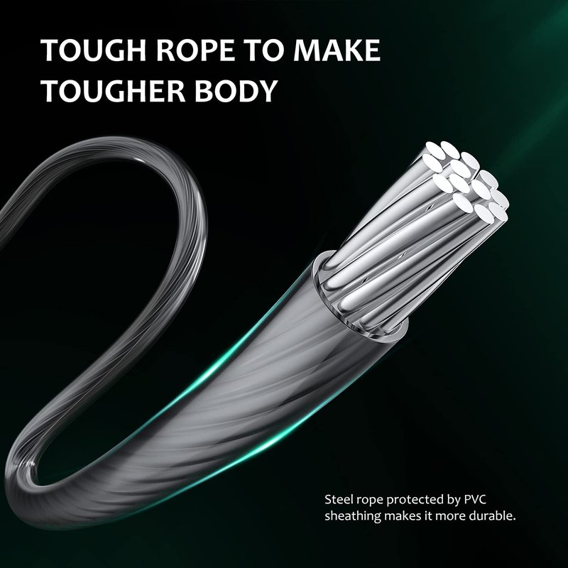 Jump Rope, H Handio Jump Rope with Counter, Workout Jumping Rope with Steel Ball Bearings, Adjustable Length Speed Skipping Rope for Men Women Kids Home Gym, Crossfit, Fitness Exercise (White)