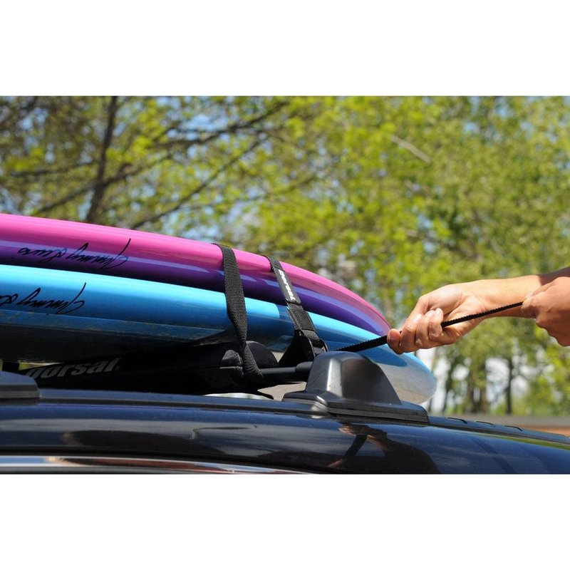 DORSAL Aero Roof Rack Pads with 15 ft Surf Straps - Pack of 4 for Car Surfboard Kayak SUP Long Black Polyester (Sizes: 20, 28, 34 Inches)