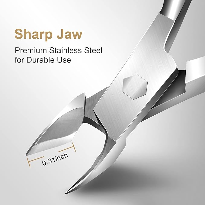 Cuticle Trimmer with Cuticle Pusher - Easkep Cuticle Remover Cuticle Nipper Professional Stainless Steel Cuticle Cutter Clipper Pedicure Manicure Tools for Fingernails and Toenails (D501-Silver)