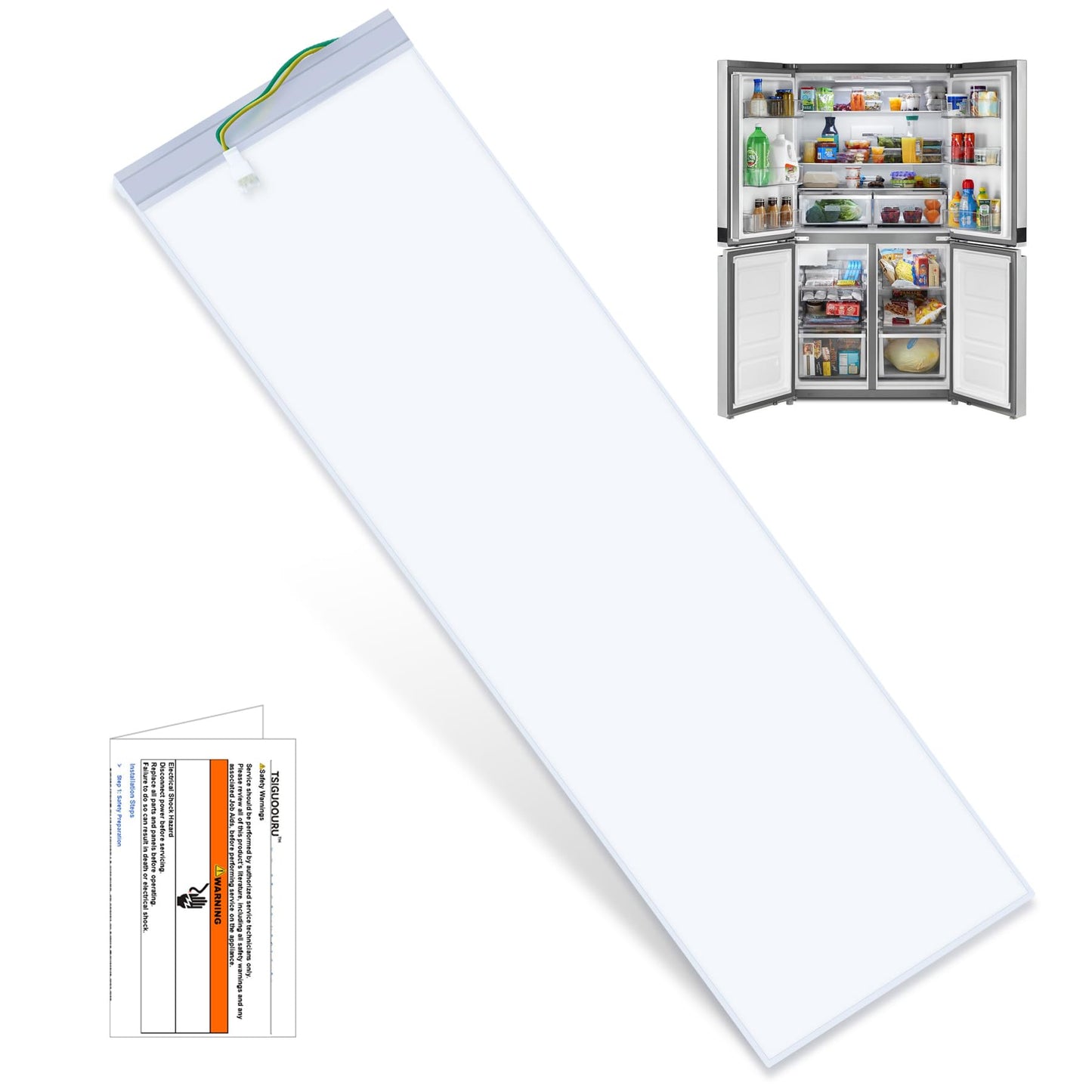 W11048980 Refrigerator LED Light Assembly Replace W11470191 W11455230 W11032355 W11032353 Suitable for Whirlpool Refrigerator Model WRQA59CNKZ Kitchen-Aid KRQC506MPS00, 10 Years Manufacturer