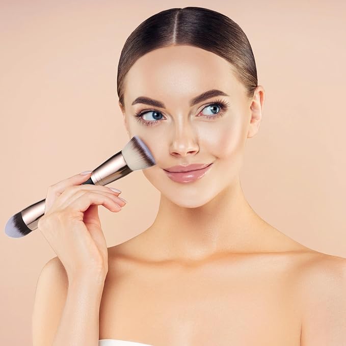 KINGMAS Foundation Makeup Brush, Double-Ended Makeup Brushes Angled/Tapered Top for Blending Liquid Powder, Concealer Cream Cosmetics, Blush brush