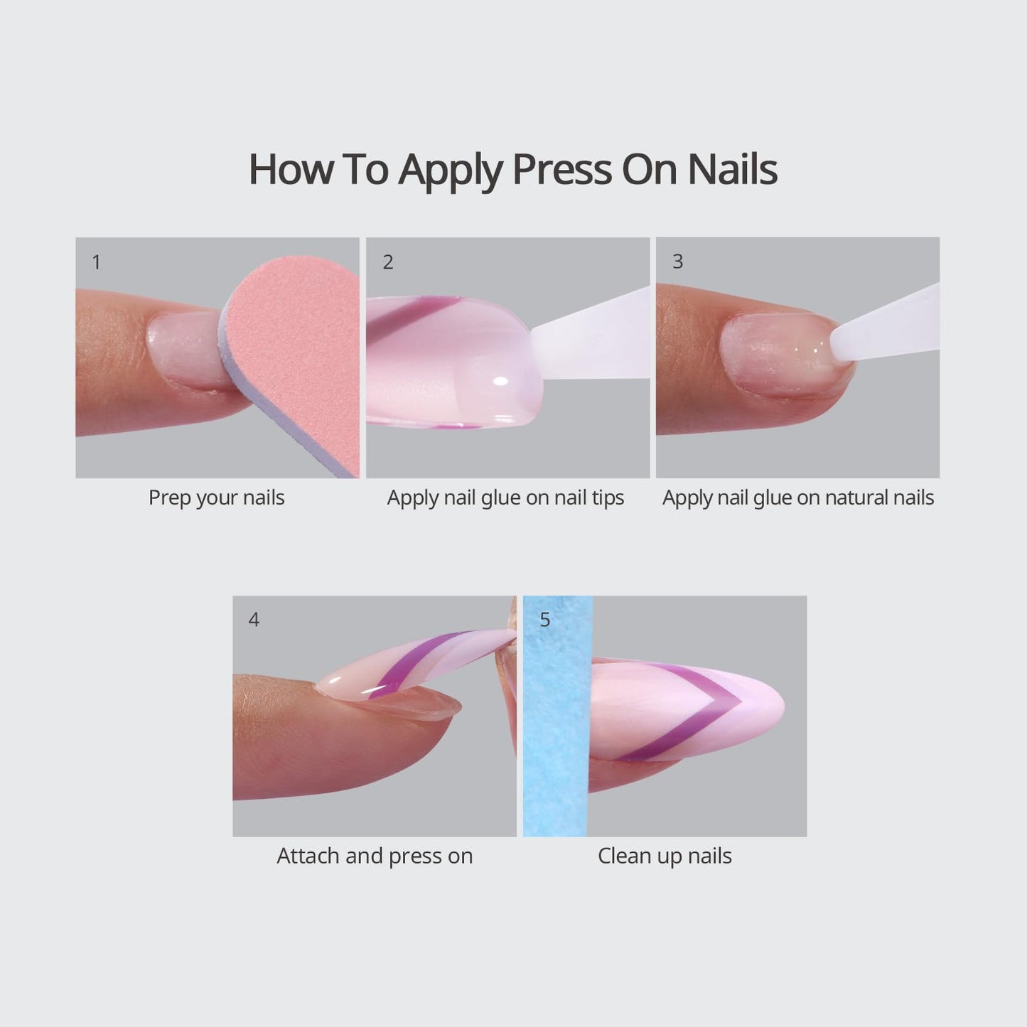 BTArtbox Press On Nails Short - Dotted Overalls, Easy-to-Apply Polka Dot Pastel Blue Almond Press On Nails with Glue and Adhesive Tabs in 16 Sizes - 32 Nails All-in-One Kit