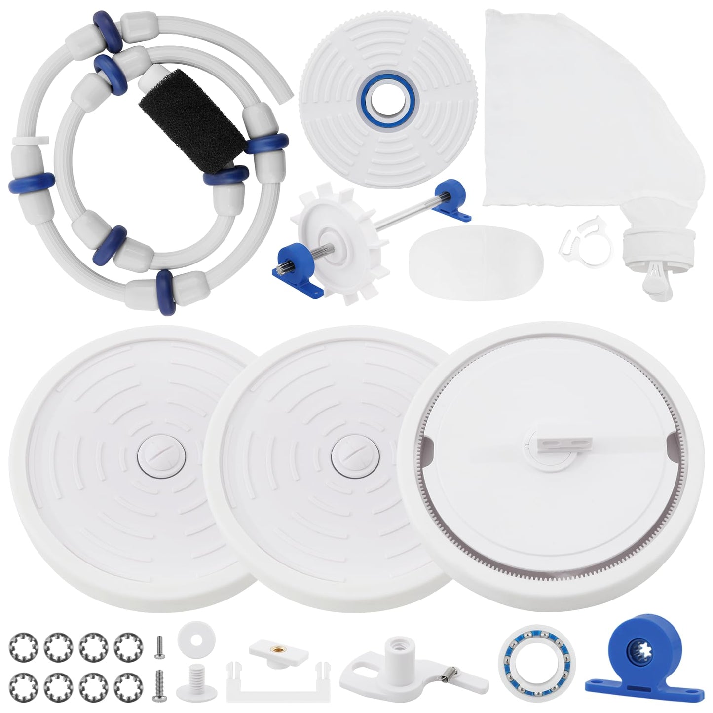 Rebuild Repair Kit Replacement for Polaris Zodiac Automatic Pool Cleaner 280 with Wheel, Tire, Drive Shaft, Turbine Bearing, All Purpoe Bag, Sweep Hose, Wheel Bearing, Tailsweep Pro
