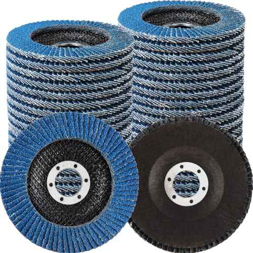 80 Pack Flap Discs 4 1/2 Inch for Angle Grinder 4.5 x 7/8 Inch Aluminum Oxide Sanding Grinding Wheels 40 60 Grit Grinding Discs Abrasives Flapper Wheel for Wood Metal Sanding (Blue,40 Grit)