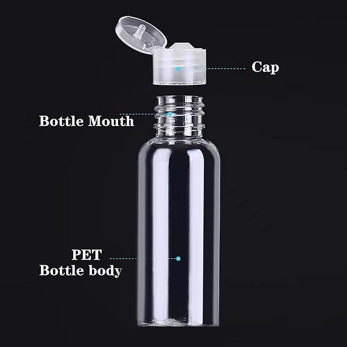 DNSEN 5 Pack 3.4oz Empty Plastic Travel Bottles for Toiletries TSA Approved Leak Proof Squeezable Travel Size Containers Travel Essentials Accessories, clear