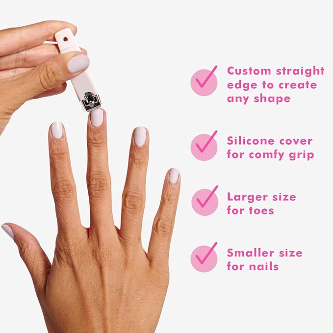 Olive & June Nail Clipper Set | Flat-Edge Clippers for Manis & Pedis | Small Clipper for Fingernails & Large Clipper for Toenails | Salon-Quality Nail Prep Tools for At-Home Manicures & Pedicures