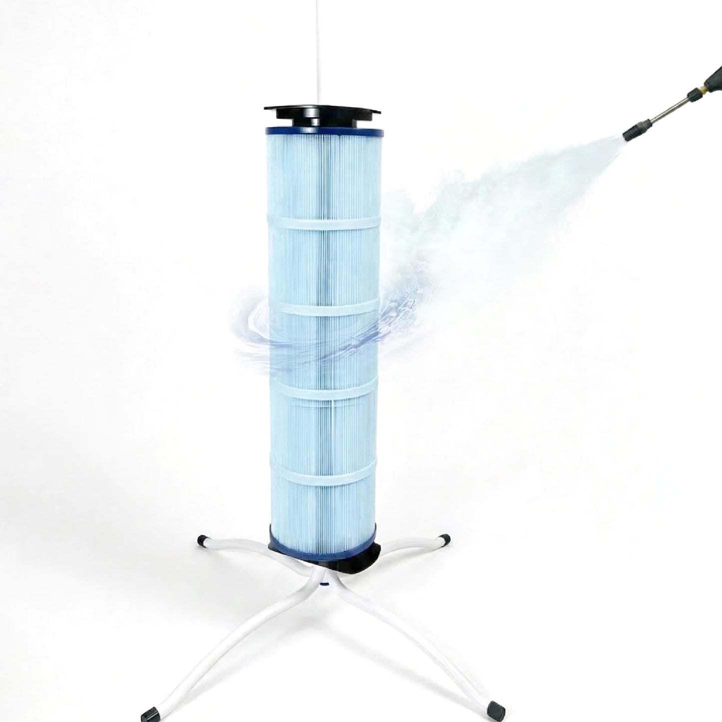 Ulinlo pouly Pool Filter Cleaner Stand Kit with Smooth Bearing, Rotatable Washing Tool for 3", 4", 6" Filter Cartridges