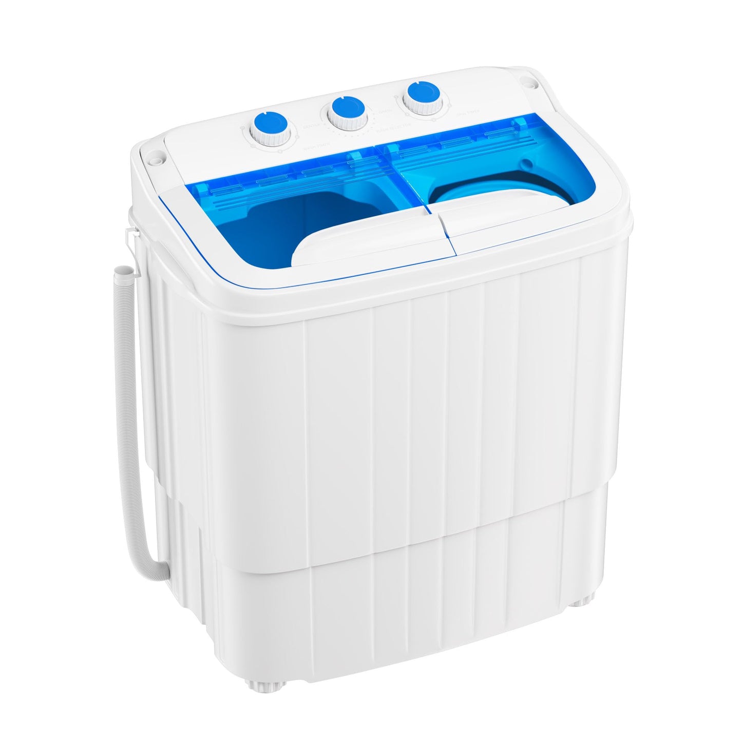 Superday Portable Washing Machine with Longer Hose, 16 Lbs Compact Mini Washer and Dryer Combo,Twin Tub Washing Machine Laundry Compact Washer spinner Combo for Apartments RVs and Dorms(Blue)