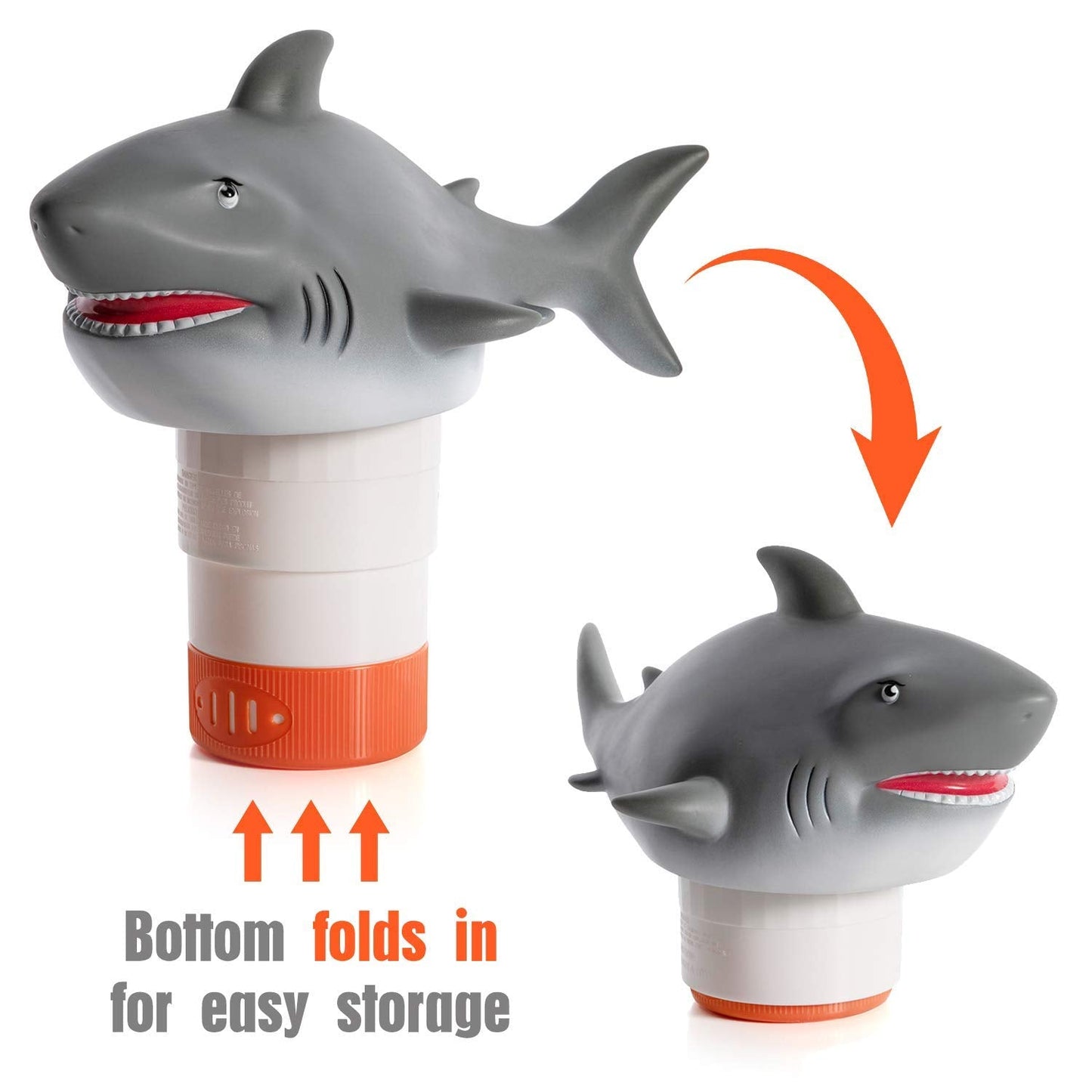 XY-WQ Chlorine Floater, Floating Pool Chlorine Dispenser (Shark), Fits 1 and 3 Inch Tablets for Large and Small Pools, Hot Tub, Spa