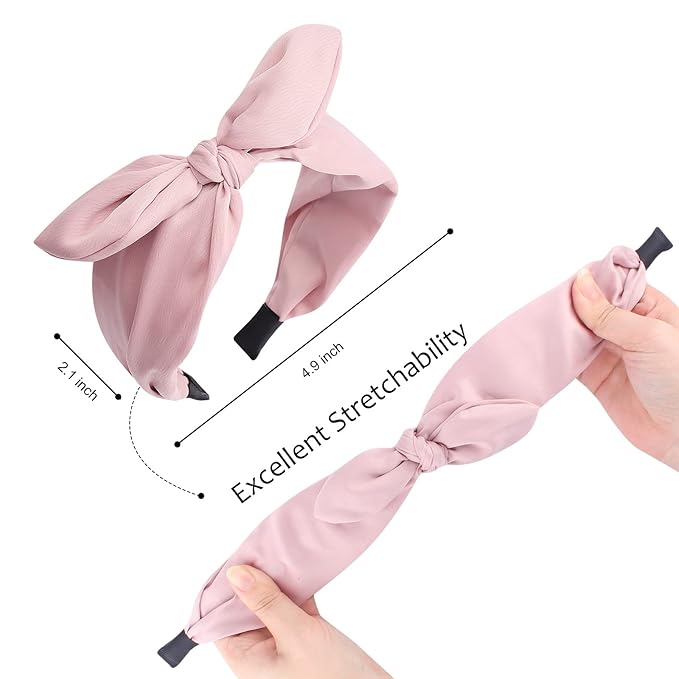 Jaciya Bow Headbands for Women Non Slip Fashion Knotted Headband with Bow Girls Bunny Ears Head Band Hair Accessories Diademas Para Mujer De Moda