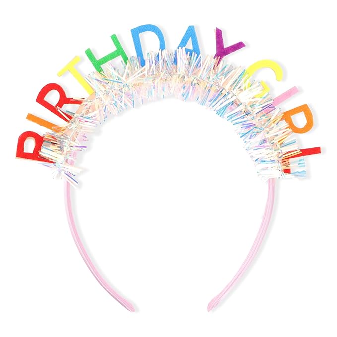 CIEHER Birthday Girl Headband Birthday Decorations Multi-colored