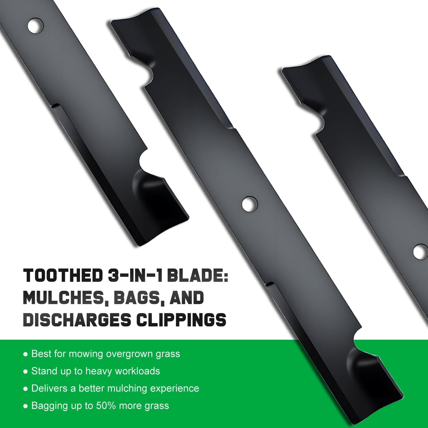 Grasscool 60 inch Maverick Zero Turn Mower Blades Compatible with Bad Boy ZT Elite Exmark Lazer Z Toro 60" Lawnmower Replace for 038-2007-00 038-6050-00 038-6060-00 (Circle Hole)