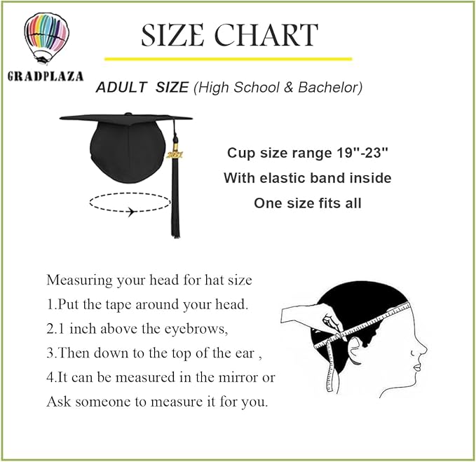 GradPlaza Matte Graduation Cap 2025 and 2026 Tassel Adult Graduation hat for High School College