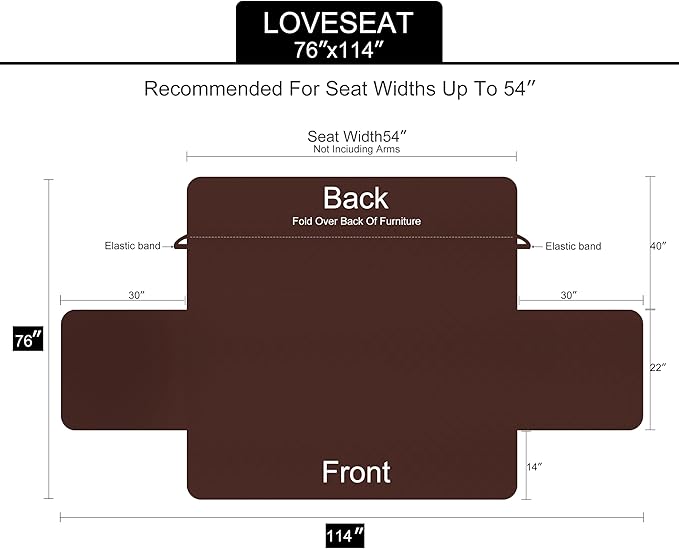 U-NICE HOME Loveseat Sofa Cover Reversible Couch Cover for Dogs with Elastic Straps Water Resistant Furniture Protector for Pets Couch Cover for 2 Cushion Couch (Loveseat, Light Grey/Light Grey)