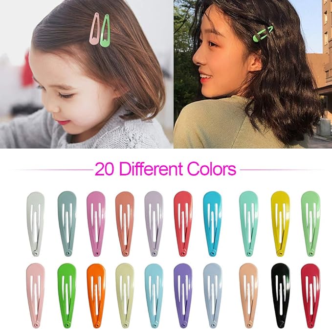 80PCS Hair Clips, 2 Inch Non-Slip Metal Hair Barrettes for Girls, Kids, Baby and Women. (20 Colors)
