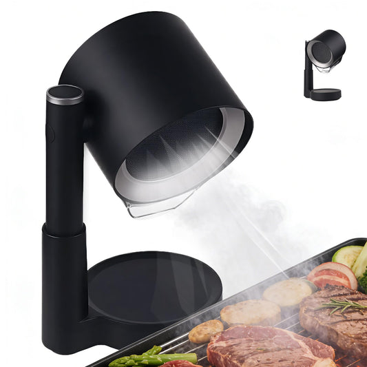 Portable Range Hood 2026 Upgrade, 3 Speed Low Noise Desktop Exhaust Fan, Detachable Aluminum Grease Filter & Oil Cup, Telescoping Compact Ductless Vent for Indoor Outdoor BBQ Hot Pot RV Cooking