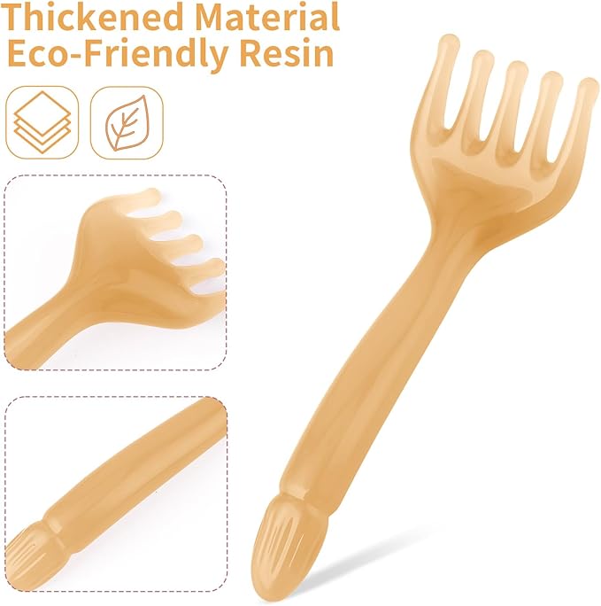 2Pcs Head Massager Manual Hair Scalp Massager Gua Sha Five Claw Massage Tool Comb Portable Handheld Resin Relax Tool for Father's Day Mother's Day Gifts (Amber; Cloud Brown)