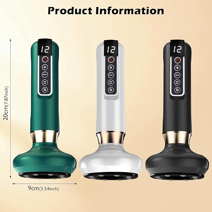 Lymphatic Drainage Massager Electric Gua Sha Anti Kit for Cellulite Massage Tool Cavitation Remover for Legs Handheld Smart Cupping Device Reviews Back and Arm Ventosas Para Masaje Muscular (Green)