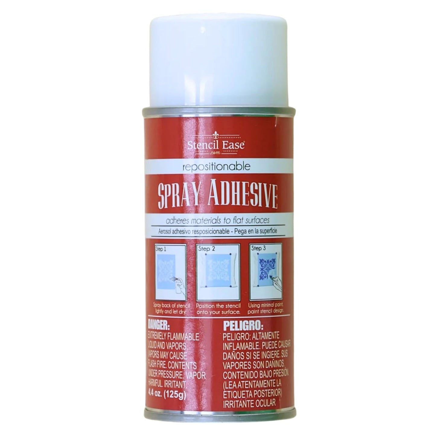 Stencil Ease Stencil Adhesive Spray – Repositionable, Low-Tack Temporary Hold for Stencils & Templates, Clean Removal on Walls, Wood, Glass, Paper & Crafts (2 Pack, 4.4oz)