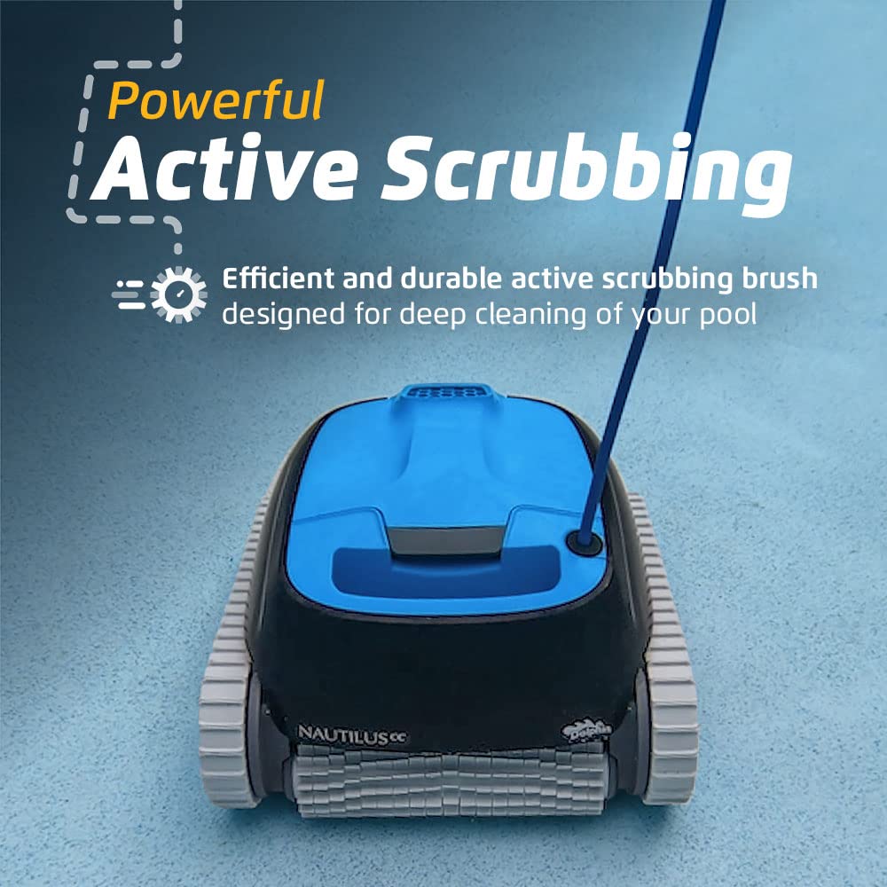 Dolphin Nautilus CC Automatic Robotic Pool Vacuum Cleaner, Always Cleaning, Never Charging, Includes Caddy for Easy Transport and Storage, Ideal for In-Ground Pools up to 33 FT in Length