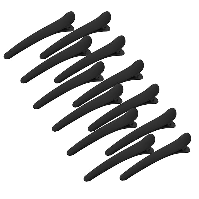 YISSION 12 PCS Hair Clips for Styling Sectioning, 3.1 Inch Matte Alligator No Crease Duck Billed Hair Clips, Hair Barrettes and Styling Accessories for Women Girls Black