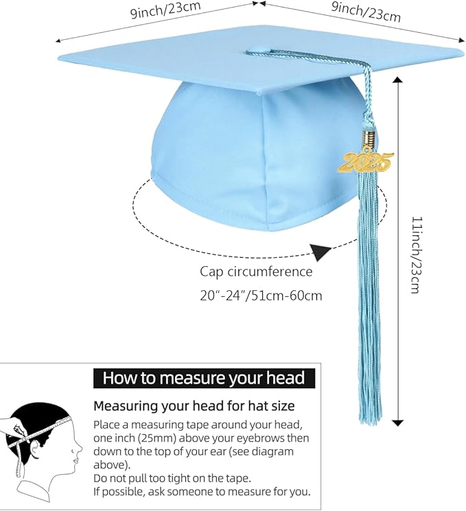 Newrara Graduation Unisex Matte Adult Graduation Cap with Tassel