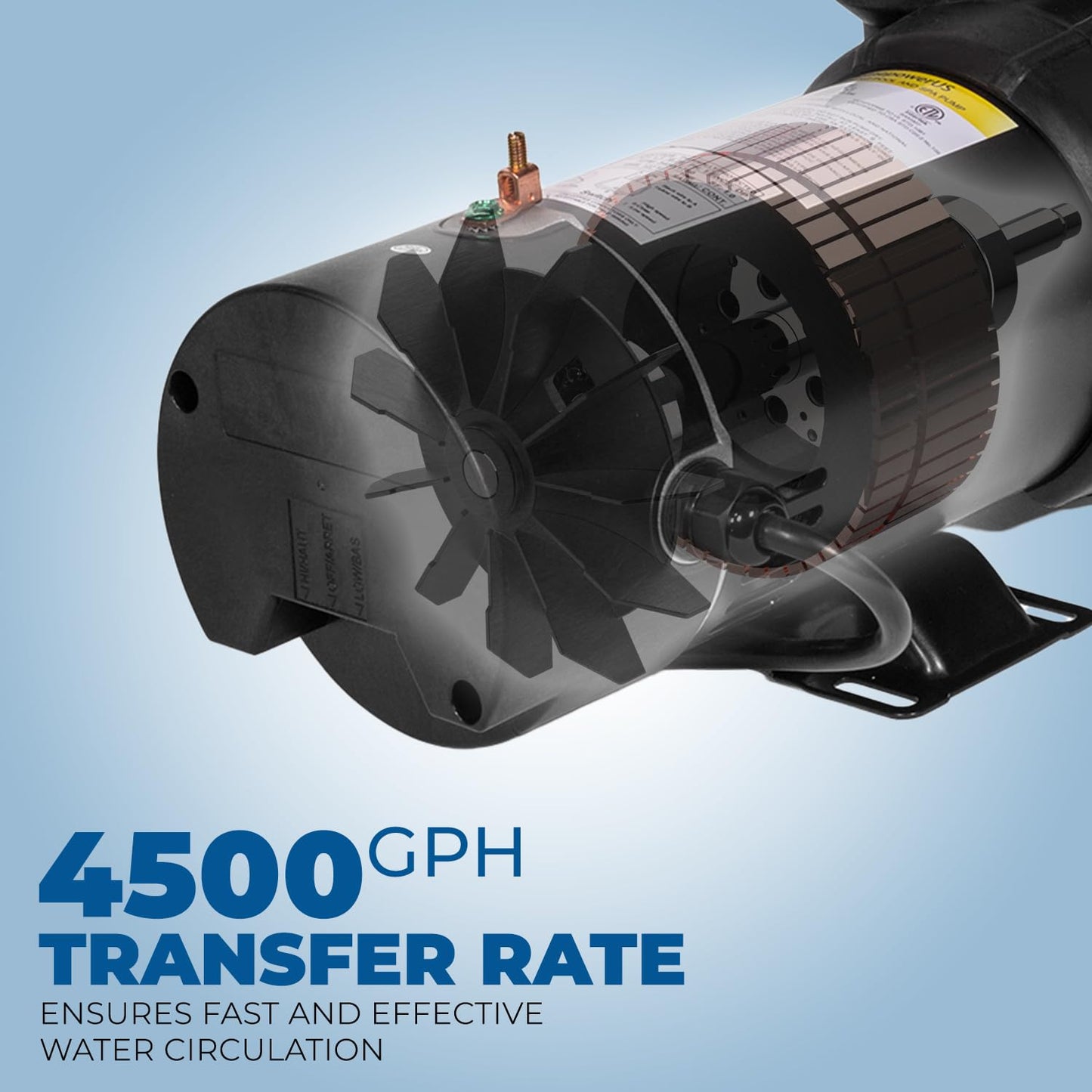 XtremepowerUS 1.5HP Above Ground Swimming Pool Pump 2-Speed Pump Spa 1.5" inch High Flow Dual Speed Self Filter Basket w/ Pool Hose Adapter