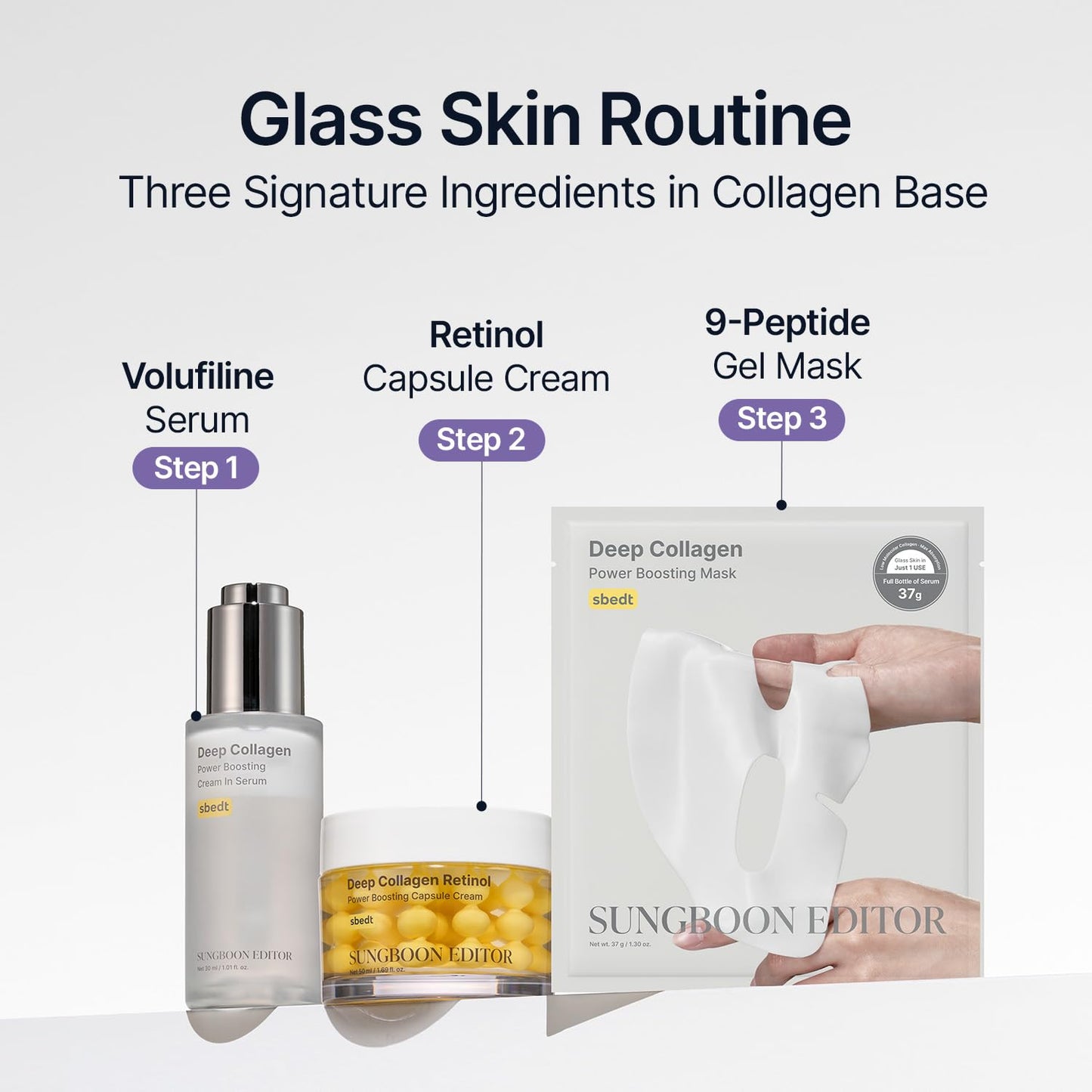 SUNGBOON EDITOR Deep Collagen Serum | 5% Volufiline + 58% Low Molecular Collagen + 2% Niacinamide | Hydrating & Smoothing Face Serum | Korean Skincare, 1.01 fl oz | Gifts for Women