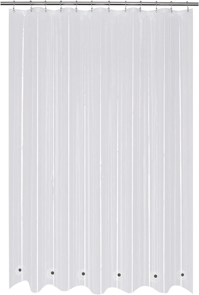 Mrs Awesome 66x72 Shower Curtain Liner with 6 Magnets Clear Thick PEVA Waterproof Plastic Shower Curtain 66 x 72 inches, Clear