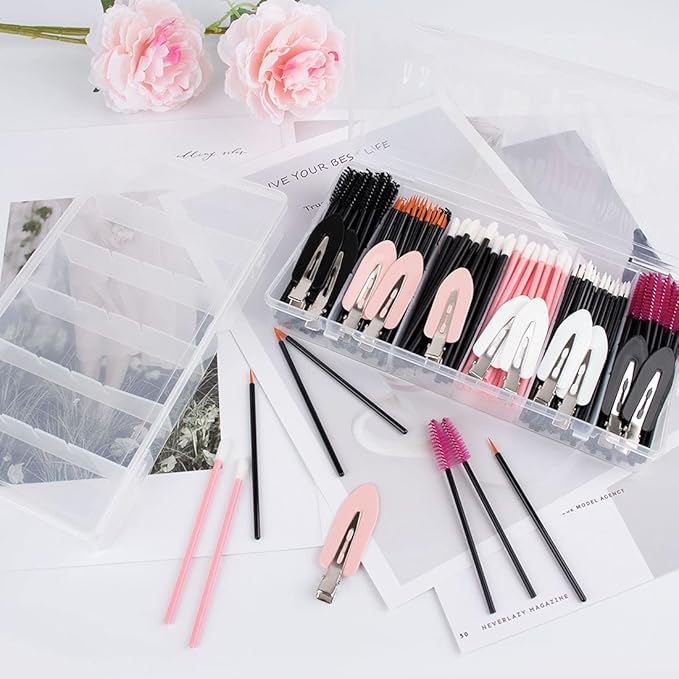 clear visible plastic storage box cosmetic tools storage box makeup tools fishing tackle accessory box organizer jewelry screws hardware accessories organizer box (2Pack)