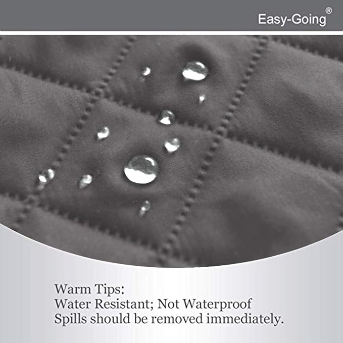 Easy-Going 4 Seater Sofa Slipcover Reversible Sofa Cover Water Resistant Couch Cover with Foam Sticks Elastic Straps Furniture Protector for Pets Children Dog Cat (XX-Large, Gray/Gray)
