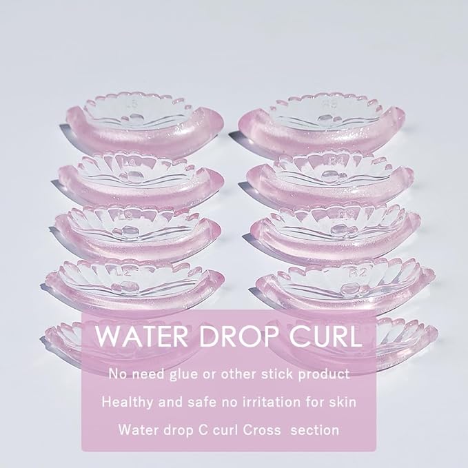 Libeauty Lash Lift Pads 10 Pcs/5 Sizes New Shell Shape Lash Lift Rods Reusable Silicon Lash Lift Shields DIY Use at Home or Salon Eyelash Lift Tools