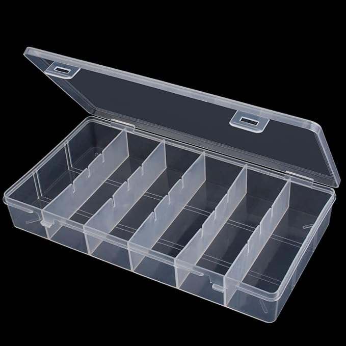 clear visible plastic storage box cosmetic tools storage box makeup tools fishing tackle accessory box organizer jewelry screws hardware accessories organizer box (2Pack)