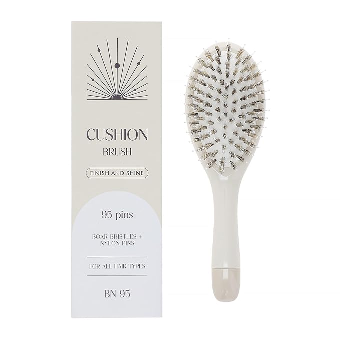 Boar Bristle Hair Brush -boar bristles + nylon pinsÃ¯Â¼Â Smoothes & Detangles All Hair Types, Hairbrush for Women, Men & Kids, Distributes Oils for Natural Shine & Stimulates Scalp
