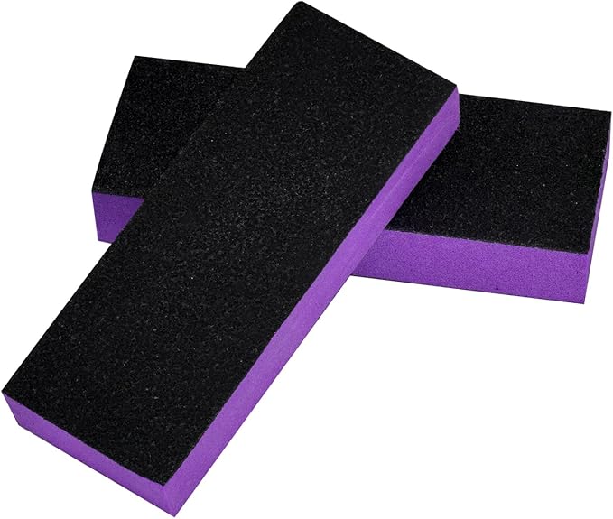 2 Pack Buffer Block, Professional Manicure Tools Kits, 100/180 Grit, Black Nail Pedicure File and Sanding Buffing Grinding Plisher File