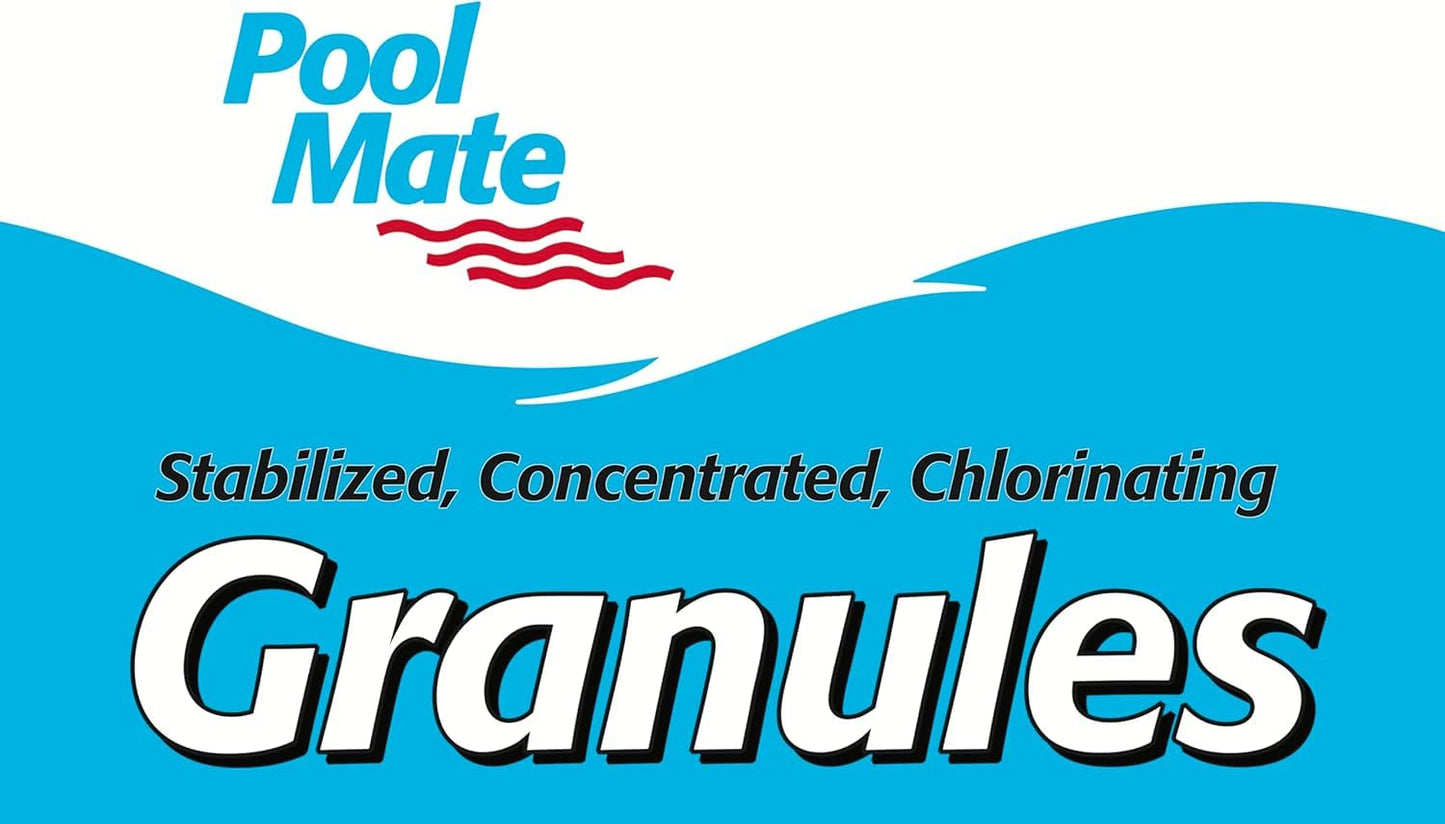 Pool Mate 8-Pounds Premium Pool Chlorine Granules, Concentrated Chlorinating Granules, Made in USA