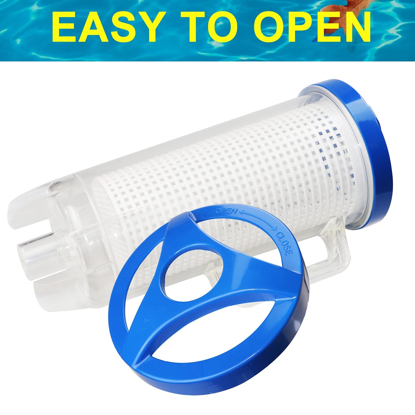 Large Pool Leaf Catcher,Leaf Canister for Pool Vacuum, in-line Pool Filter Canister with Mesh Basket, Compatible with Hayward Automatic & Manual Suction Pool Cleaners
