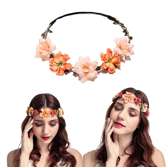 Women Headpieces Collection Accessories - 6 PCS Boho Hair Wreaths, Flower Crowns, Tiaras for , Brides, Bridesmaids, Flower Girls, Weddings
